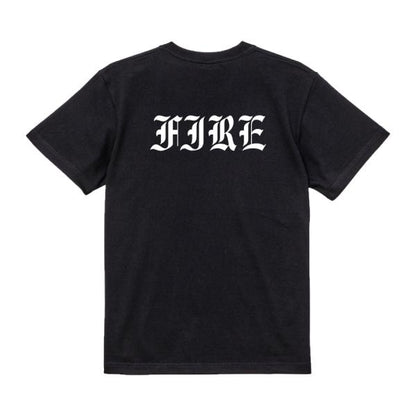 Fire Japanese Graphic T-Shirt – Original FOOL Design - Black